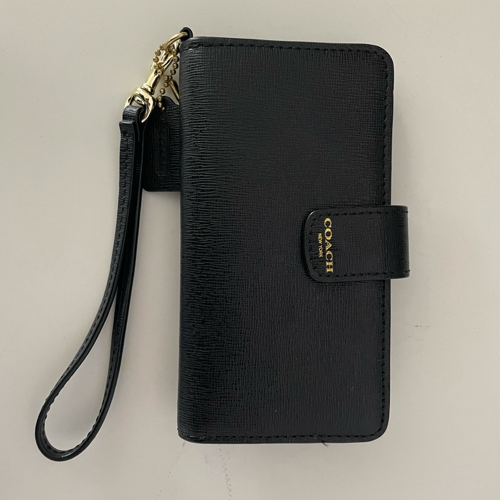 Coach Black Leather Wristlet Wallet